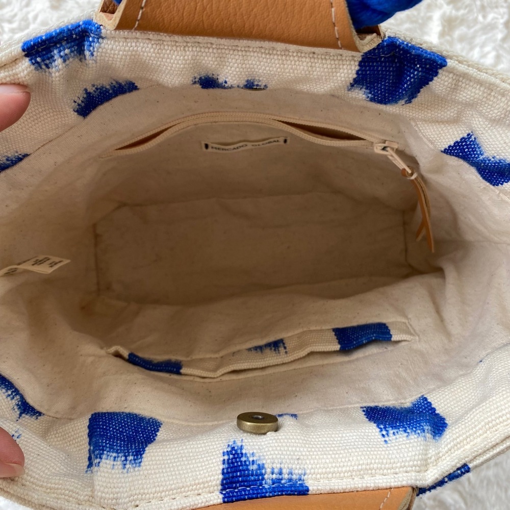 Mercado Global Dalia Ikat Tote Bag Crossbody Purse Womens Coastal Nautical Beach - Picture 7 of 14